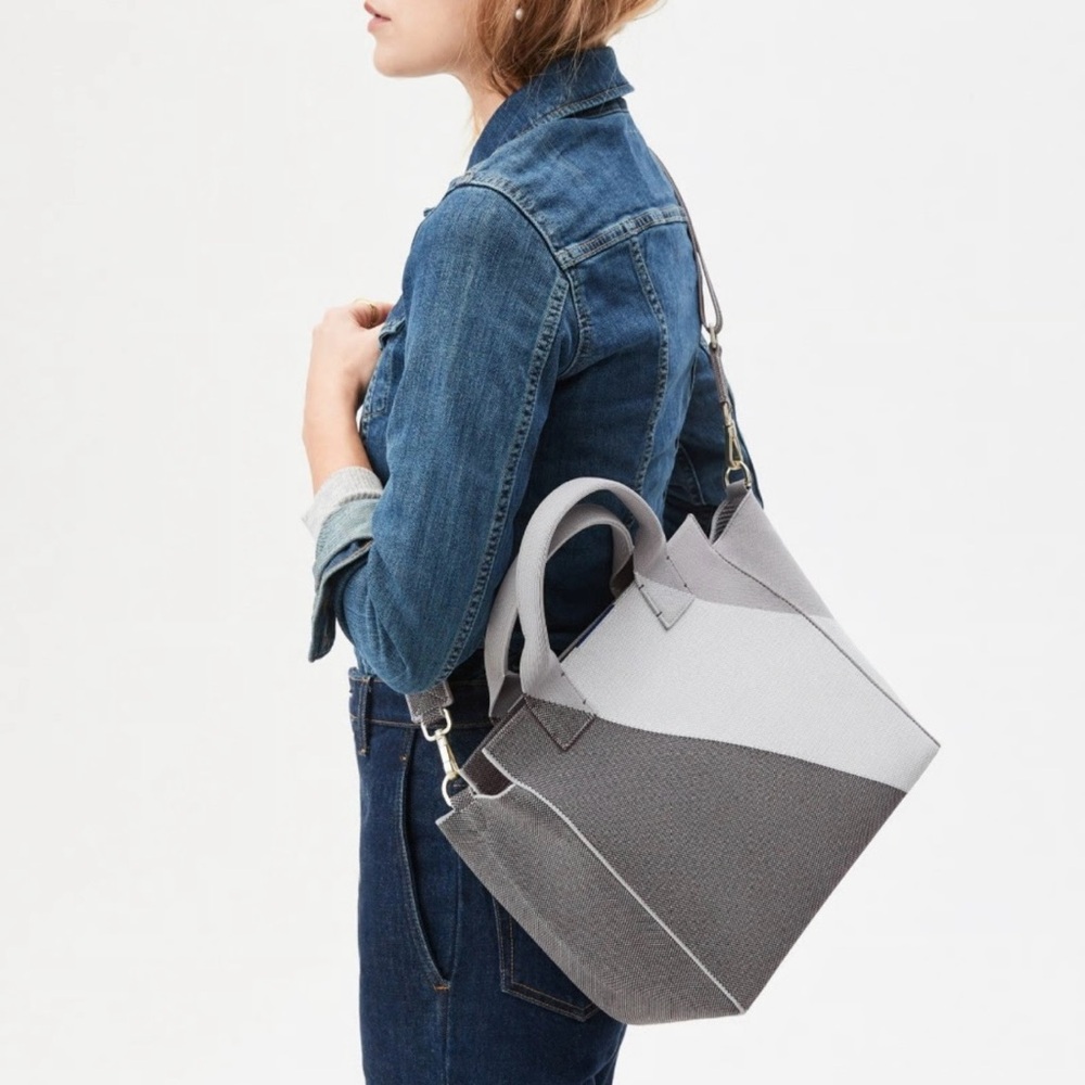 Rothy's The Handbag in grey color block, NWOT